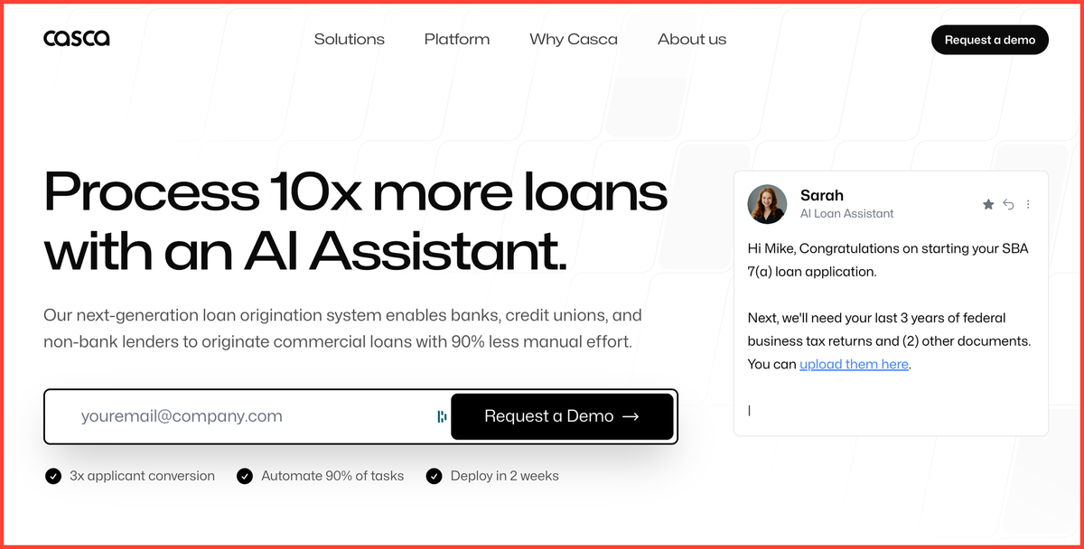 Cascading AI uses Conversational AI to 10x corporate loan origination process