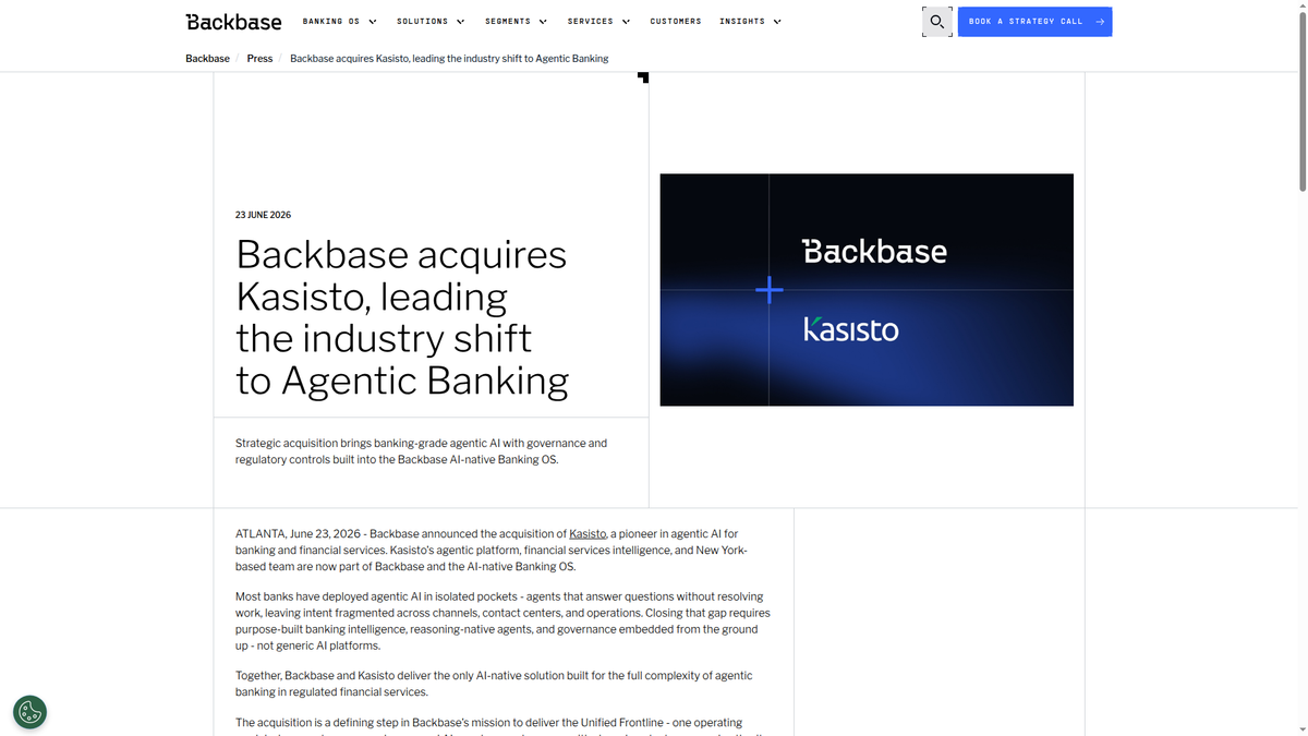 Backbase buys Kasisto, folding one of conversational banking's originals into 'agentic banking'