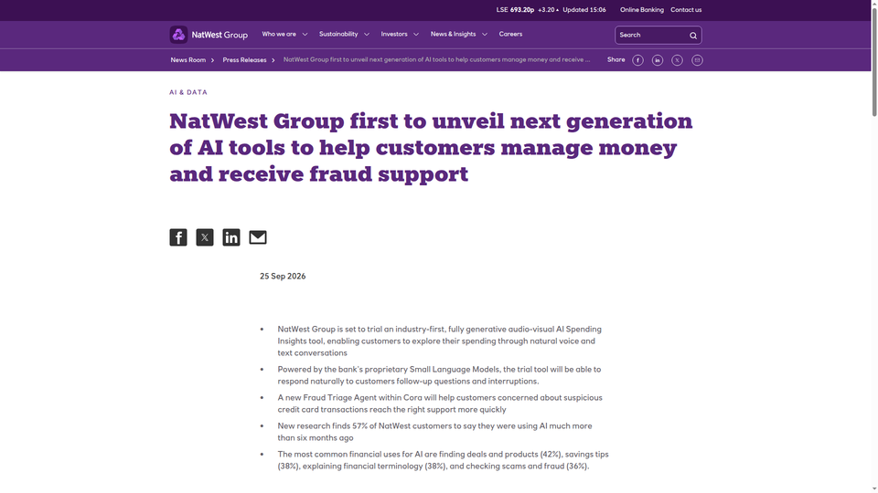 NatWest starts rolling out its in-house voice AI for spending insights