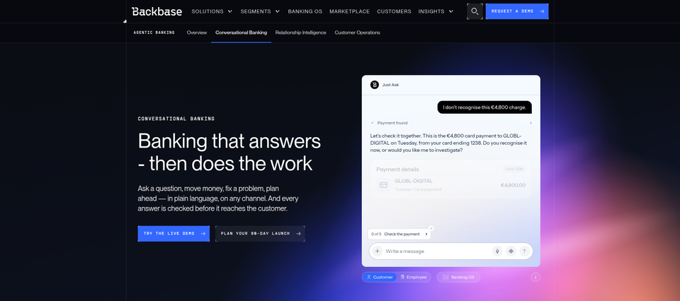 Backbase makes Conversational Banking generally available, with AI agents acting on customer requests